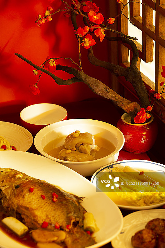 春节年夜饭静物图片素材