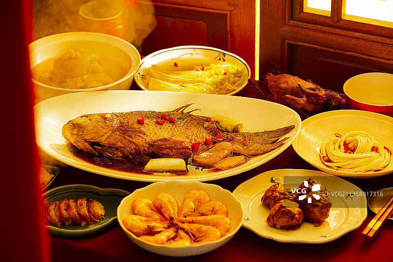 春节年夜饭静物图片素材
