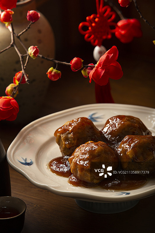 春节美食系列，四喜丸子静物图片素材