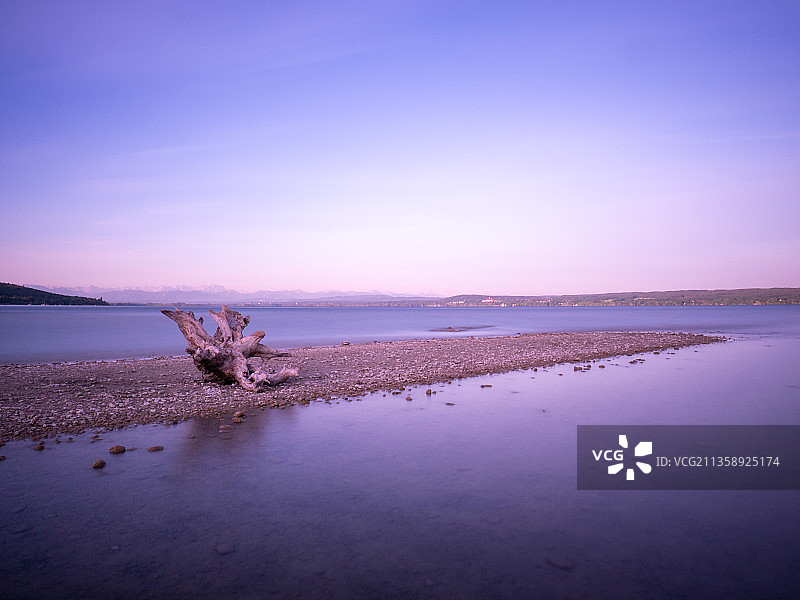 德国阿默湖日落海景图片素材