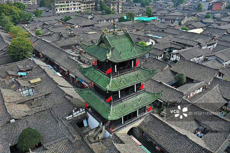 四川省南充市阆中市国家AAAAA级旅游景区阆中古城航拍图片素材