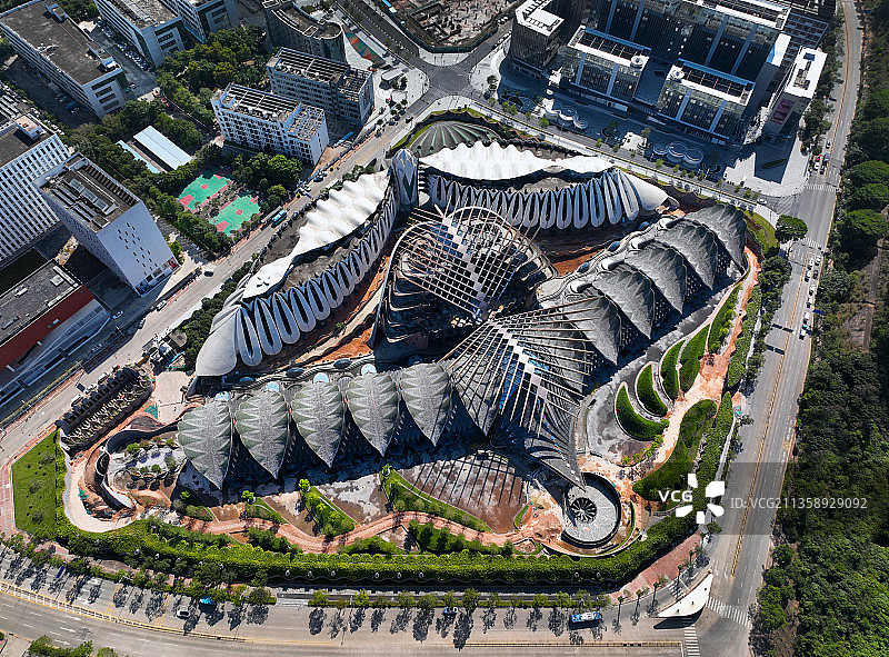 广东省深圳市龙华区大浪地标玛丝菲尔大厦航拍图片素材