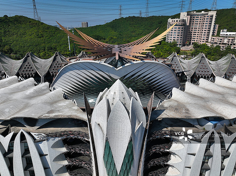 广东省深圳市龙华区大浪地标玛丝菲尔大厦航拍图片素材