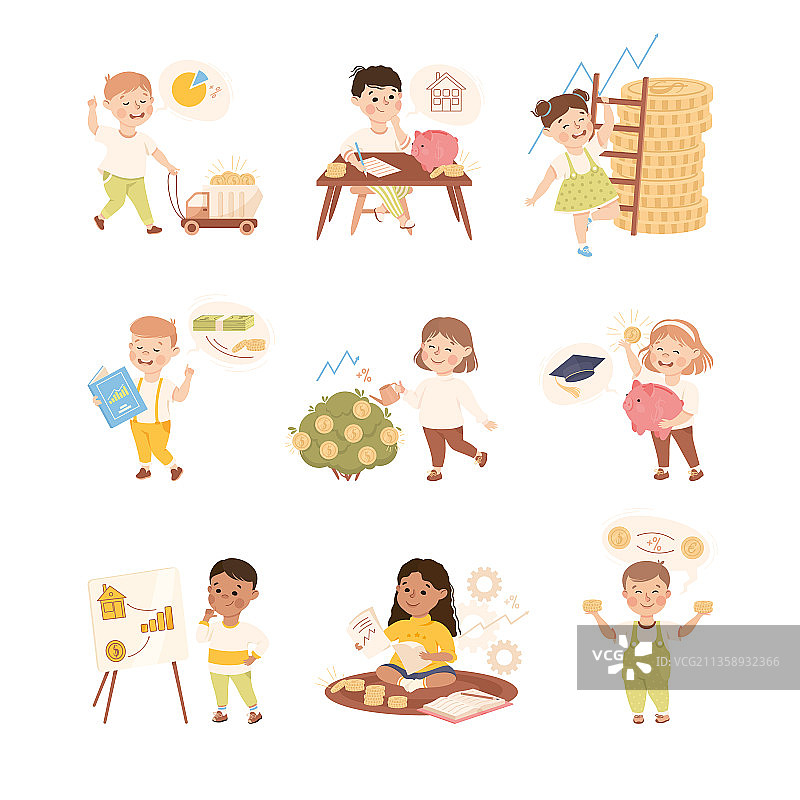 孩子们参与经济教育活动图片素材