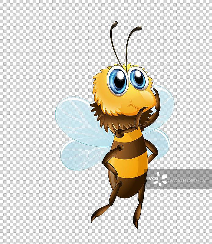 高清卡通抱住脸蛋的小蜜蜂图片素材