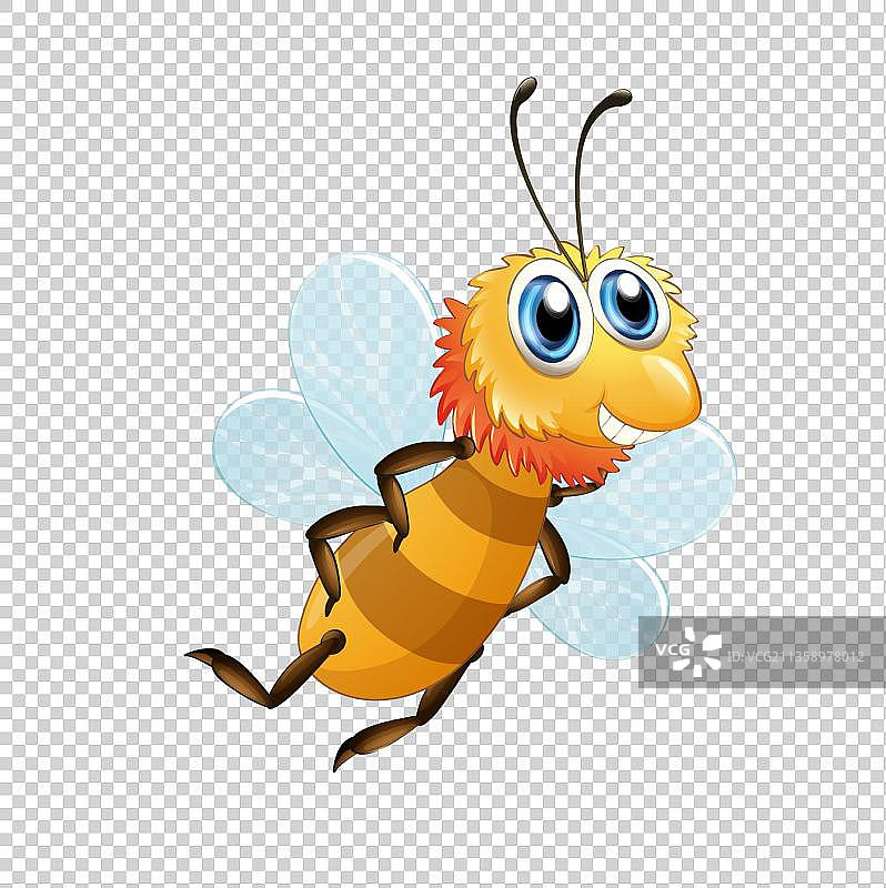 露出笑脸的小蜜蜂图片素材