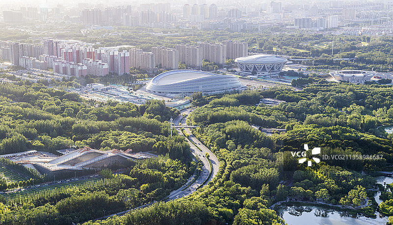 北京国家速滑馆冰丝带俯瞰图片素材