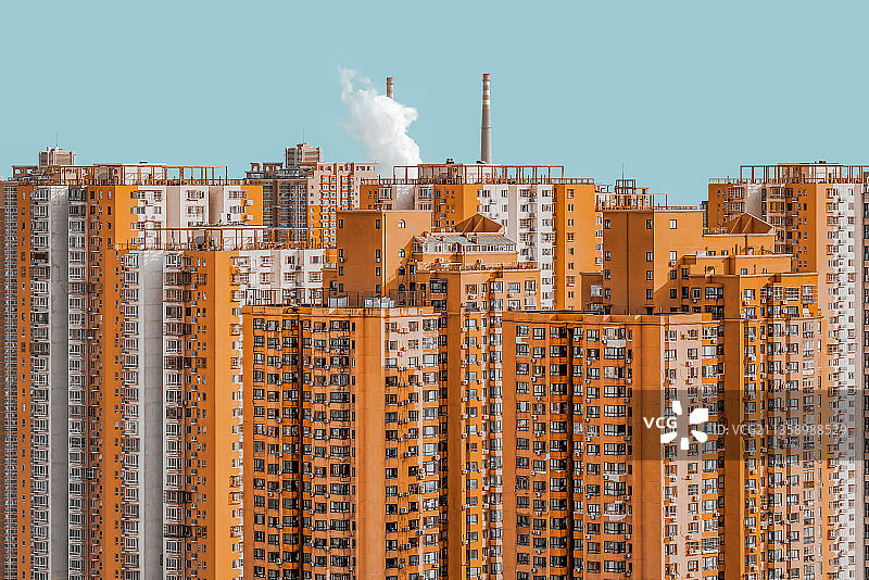 北京 城市森林 冬天 供暖 千家万户 建筑 无人 极简图片素材