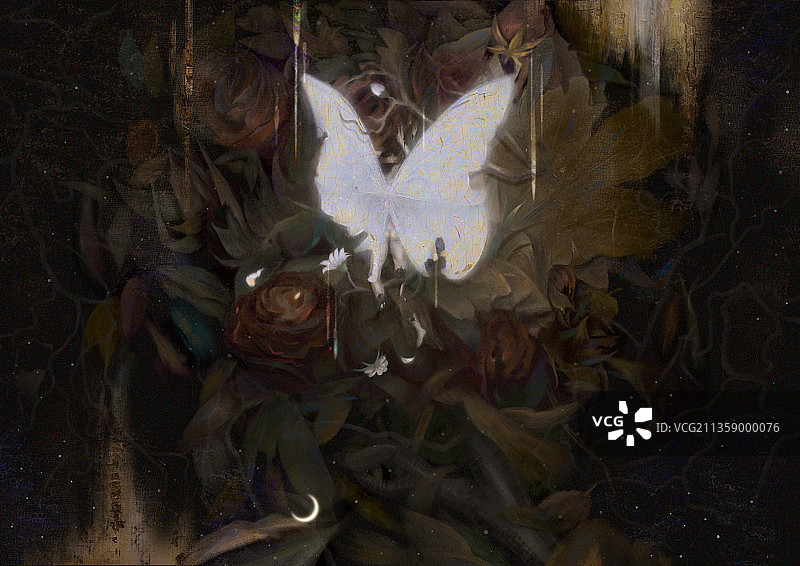 暗黑系致郁插画图片素材