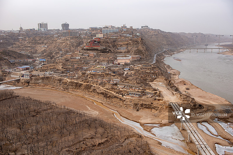 陕西榆林佳县-黄河-白云山图片素材