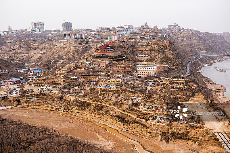 陕西榆林佳县-黄河-白云山图片素材