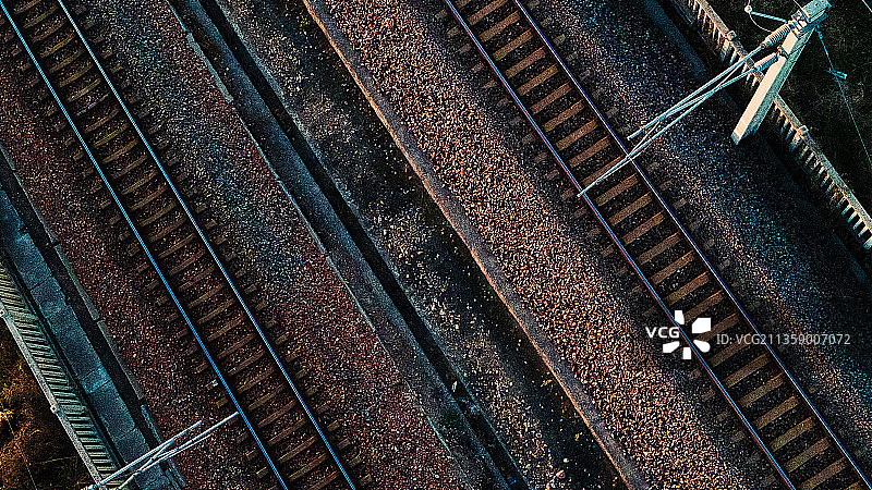 夕阳铁路图片素材