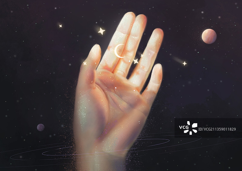 手摘星辰图片素材