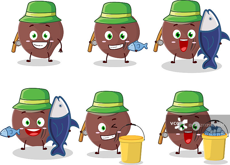 渔夫橡子卡通图片捕捉大鱼图片素材