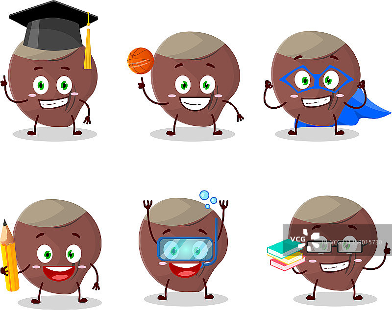 卡通橡果学生图片素材
