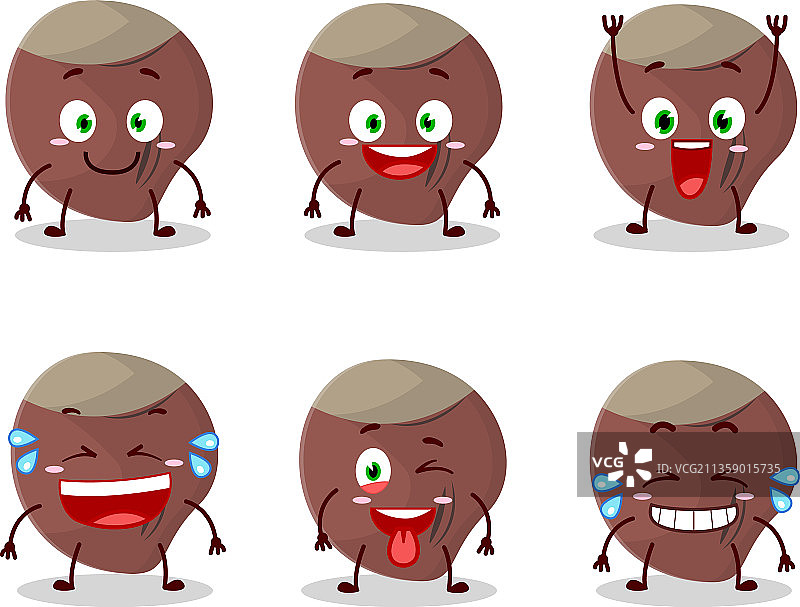 微笑表情的卡通橡果形象图片素材