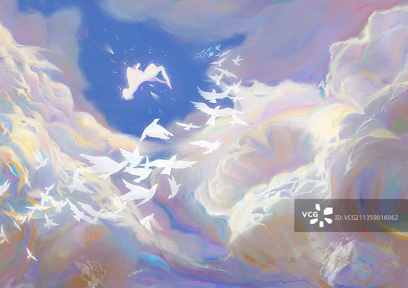 云端跳跃图片素材