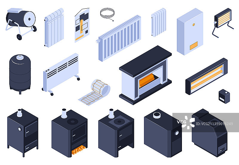 供暖和锅炉颜色设置图片素材