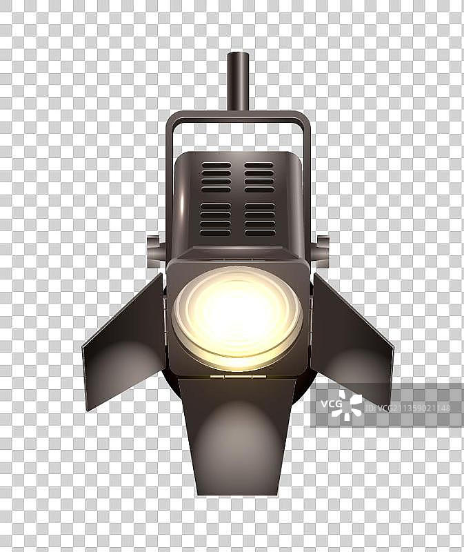 卡通舞台亮着的黄灯图片素材