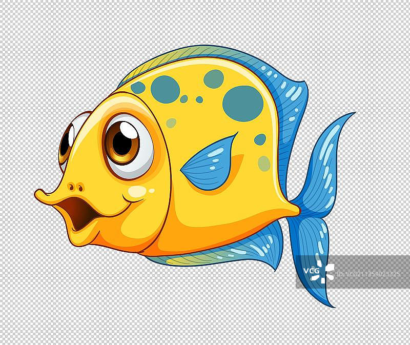 手绘斑点黄色小鱼图片素材