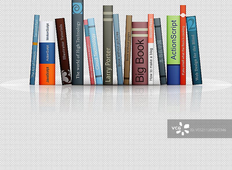 排列整齐的英文书籍图片素材