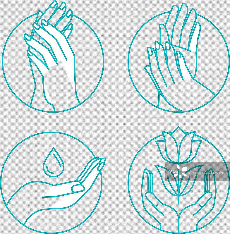 简笔画双手元素图片素材