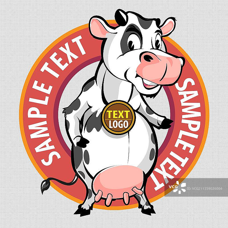 斑点母牛图案标志元素图片素材