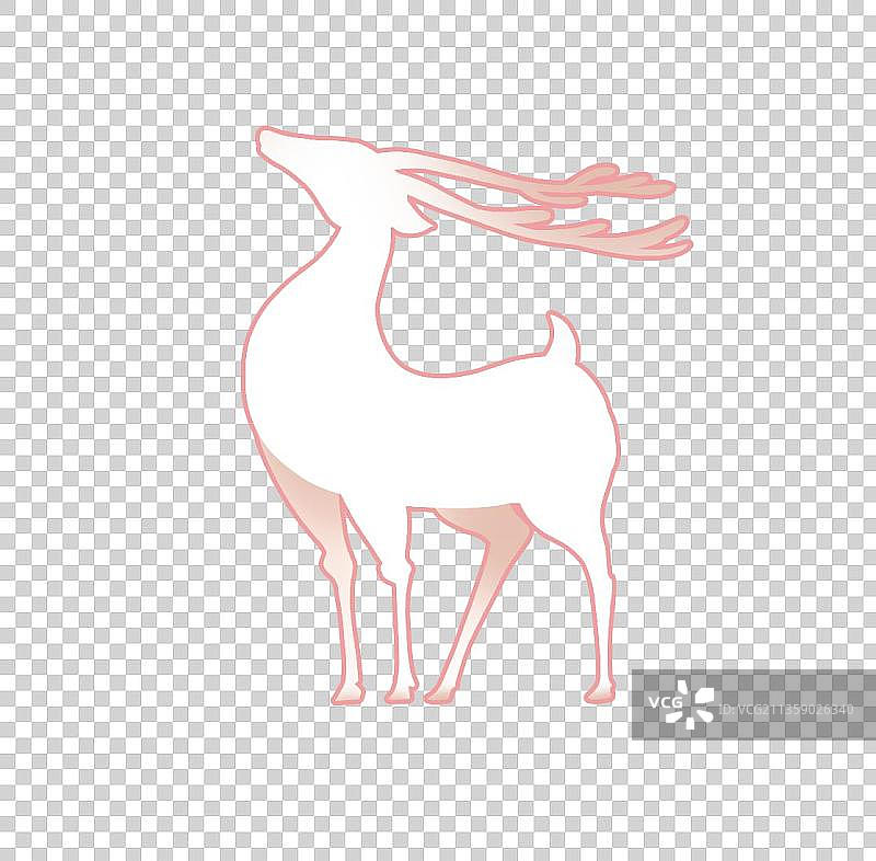 卡通白鹿元素图片素材