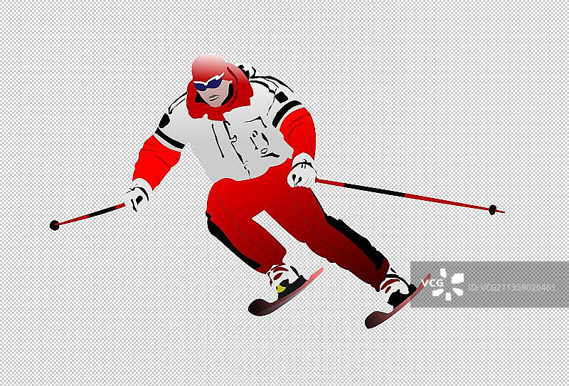 穿着滑雪服滑雪的男人图片素材