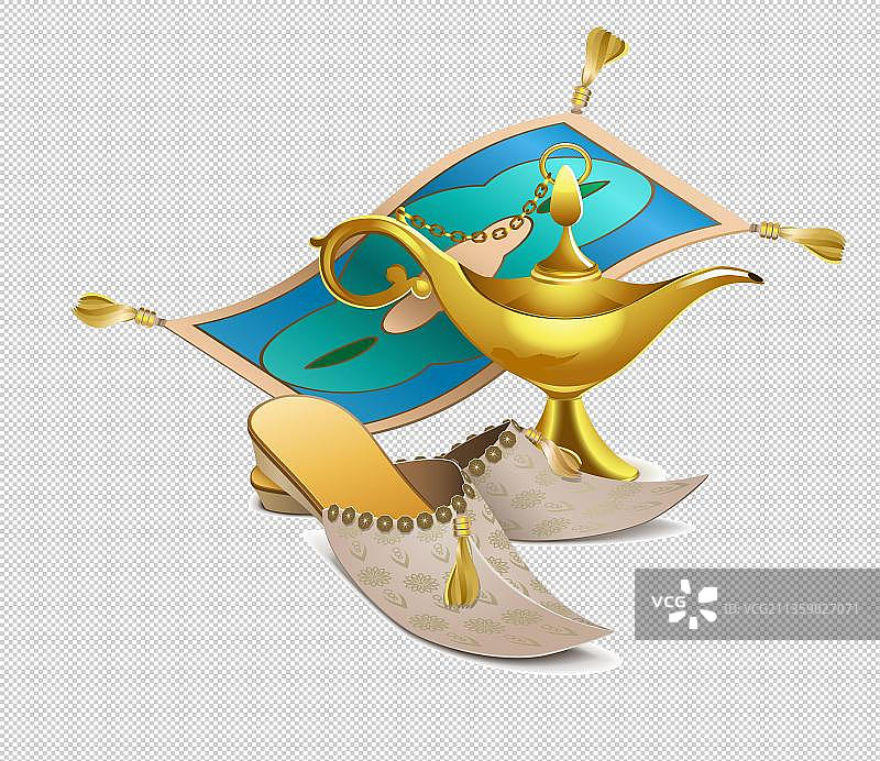 阿拉神灯酒壶元素图片素材