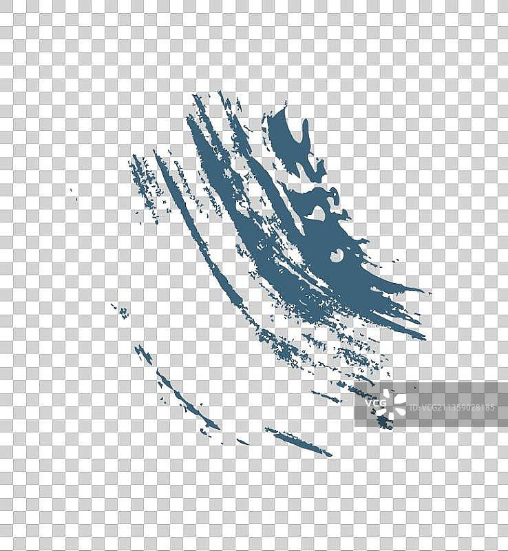 蓝色墨迹笔刷图片素材