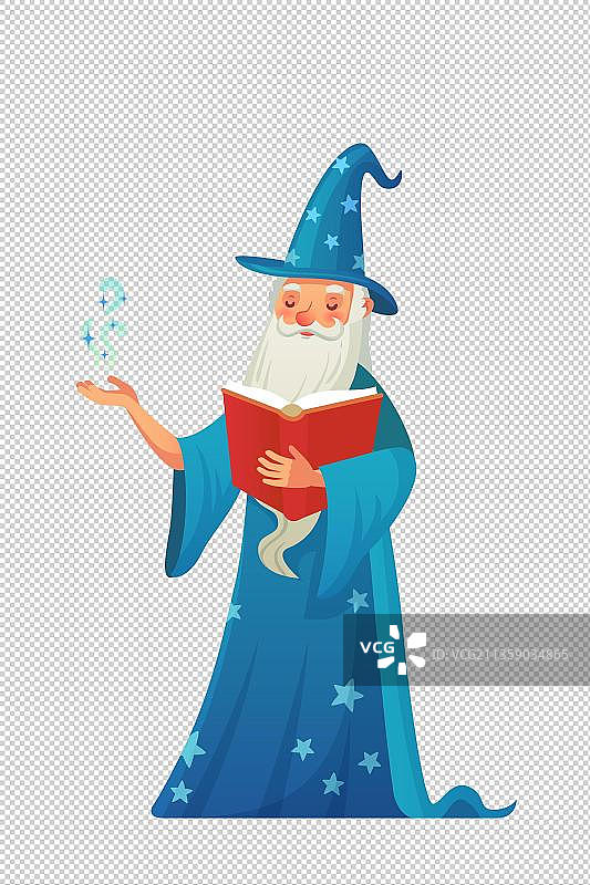 看书的白胡子老人图片素材