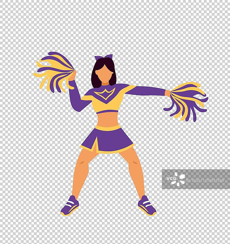 在加油的拉拉队员手绘图片素材