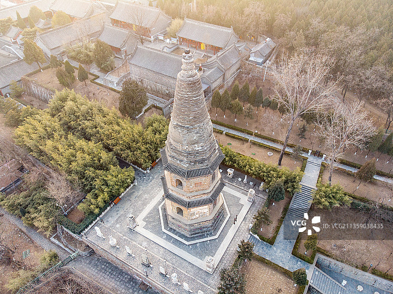 房山云居寺航拍图片素材