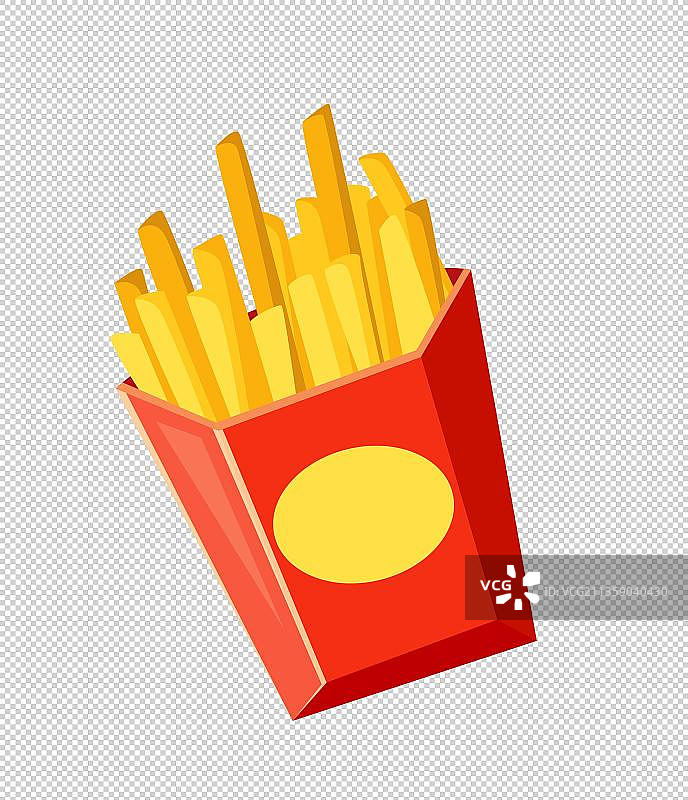 手绘卡通薯条包装图片图片素材