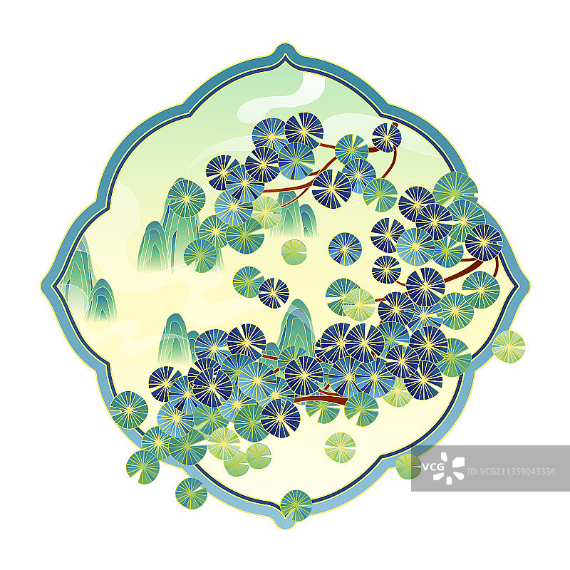 松树松柏矢量插画图片素材