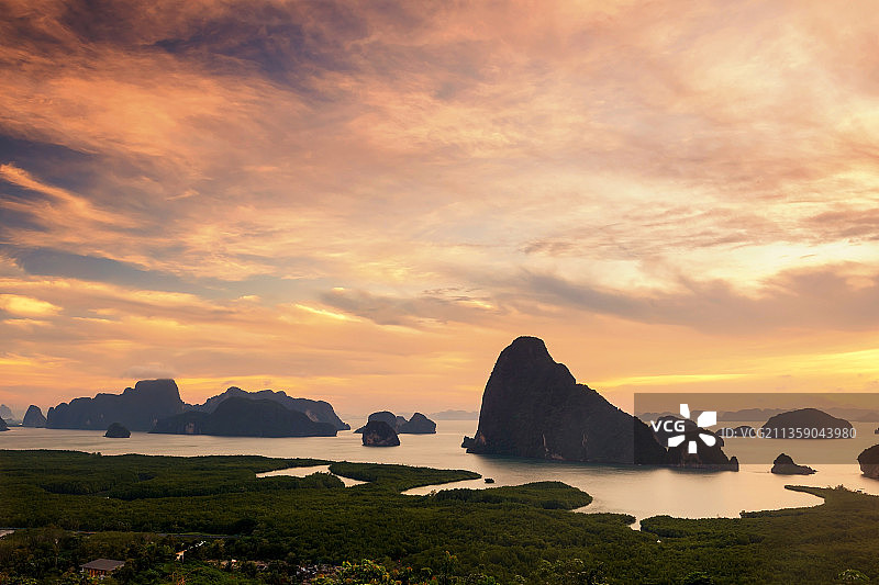 泰国孔敬日落海景图片素材