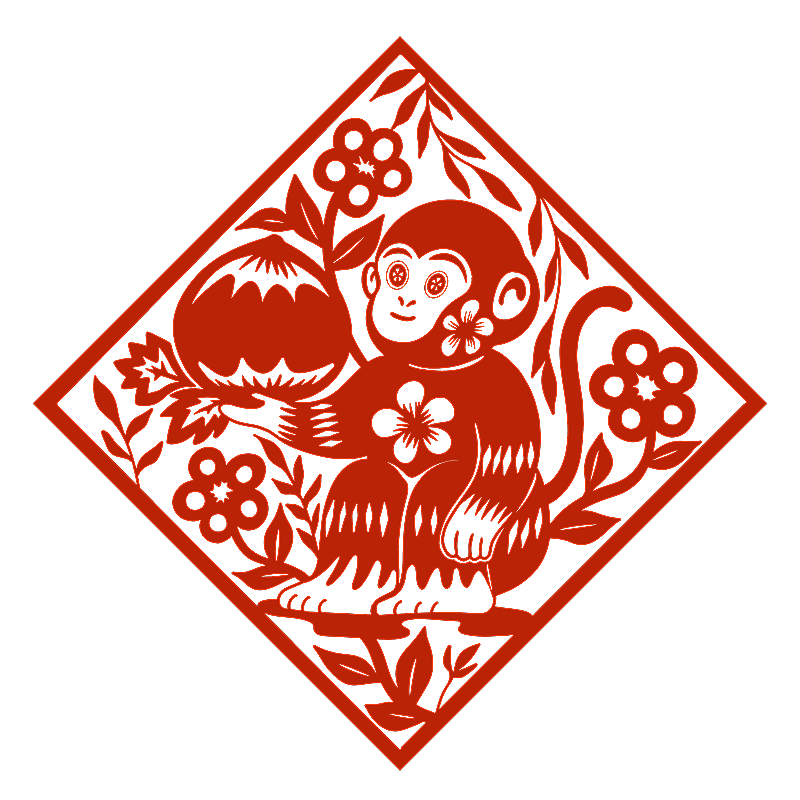 年蛇红色剪纸插画图片素材