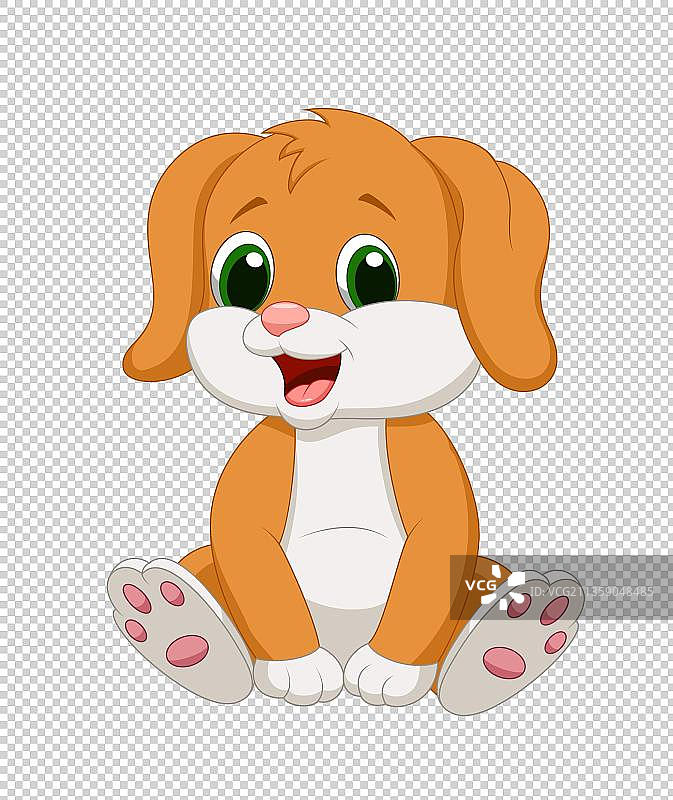 手绘卡通黄色小狗图片素材