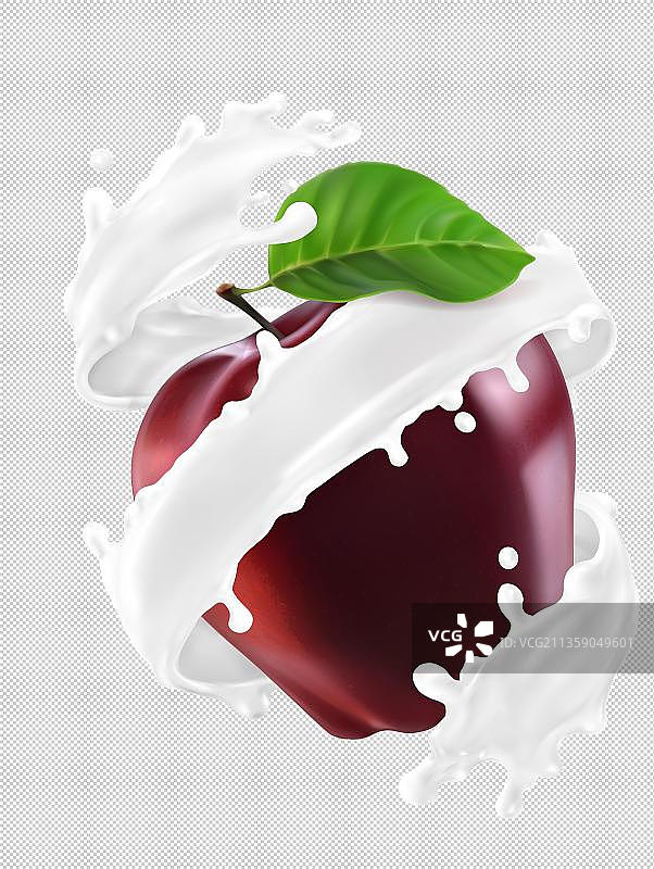 红富士苹果牛奶广告图片素材