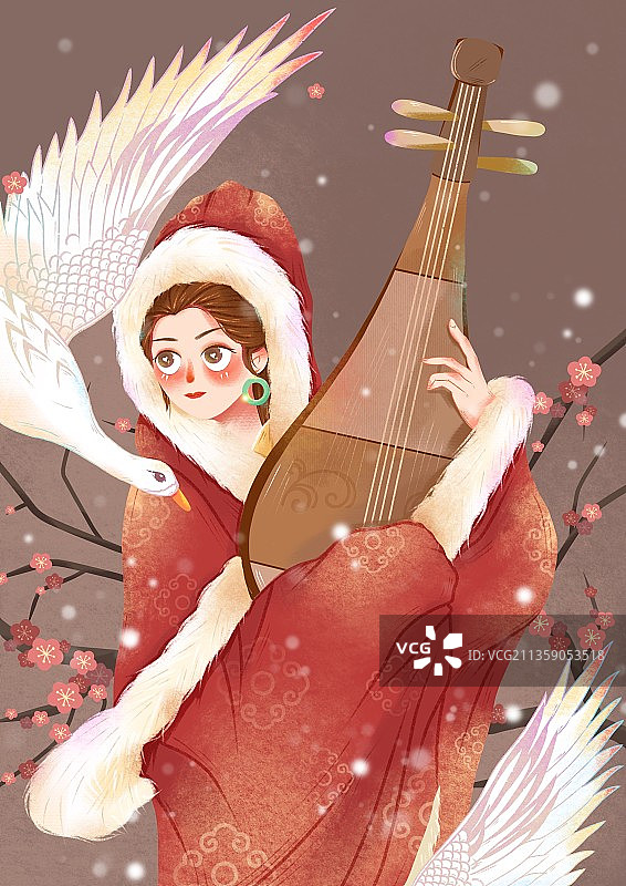 四大美女插画图片素材