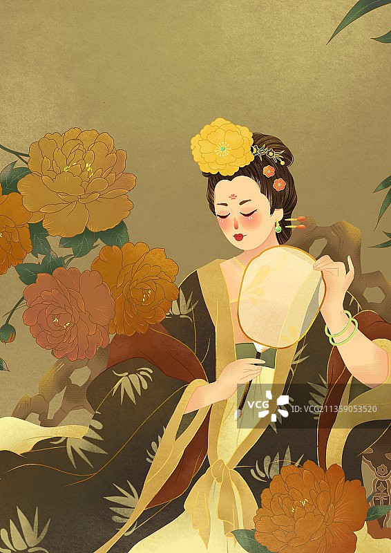 四大美女插画图片素材