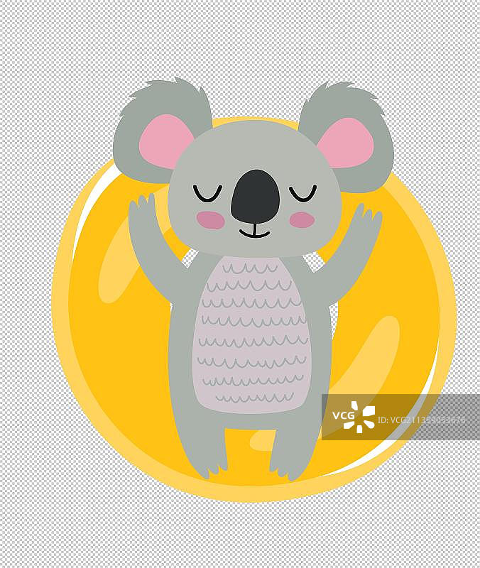 躺着休息的考拉元素图片素材