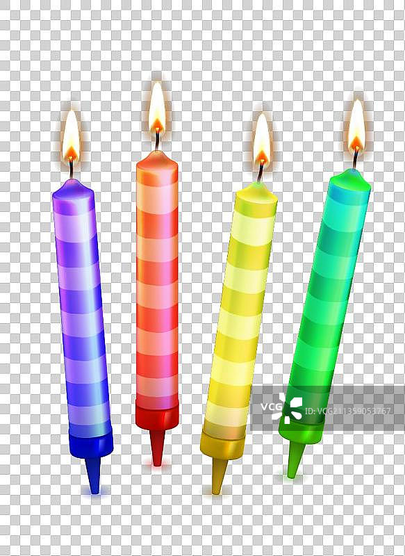 彩色条纹蜡烛图片素材