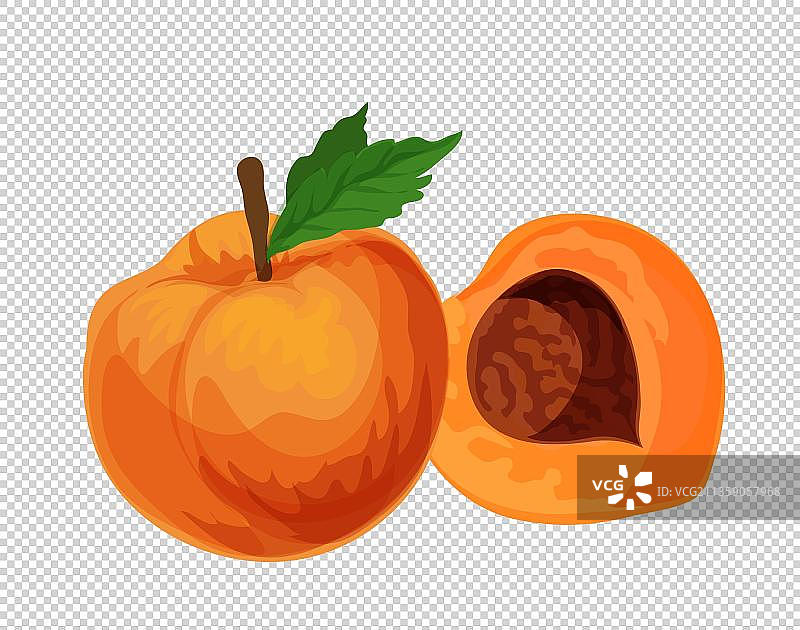 手绘卡通黄桃图片素材