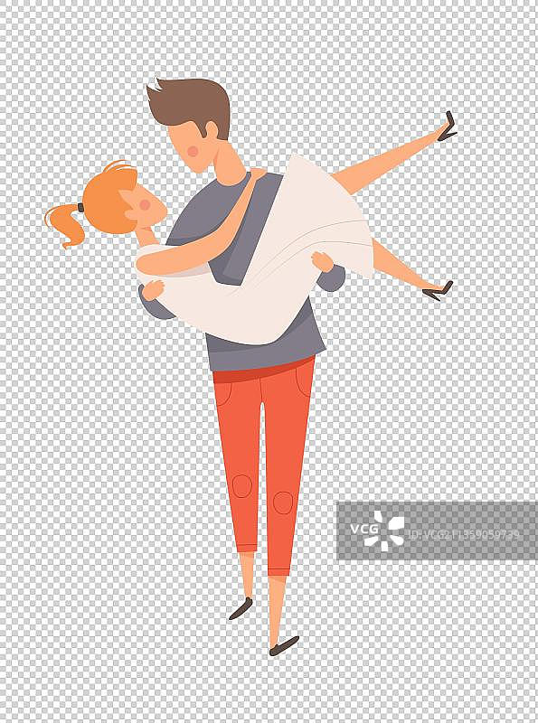 漫画风男友公主抱图片素材