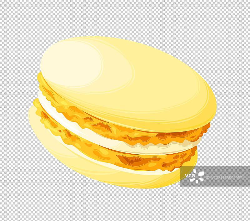 黄色马卡龙元素图片素材