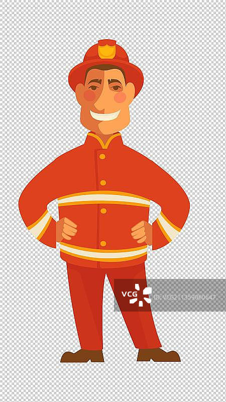 微笑的消防员图片素材