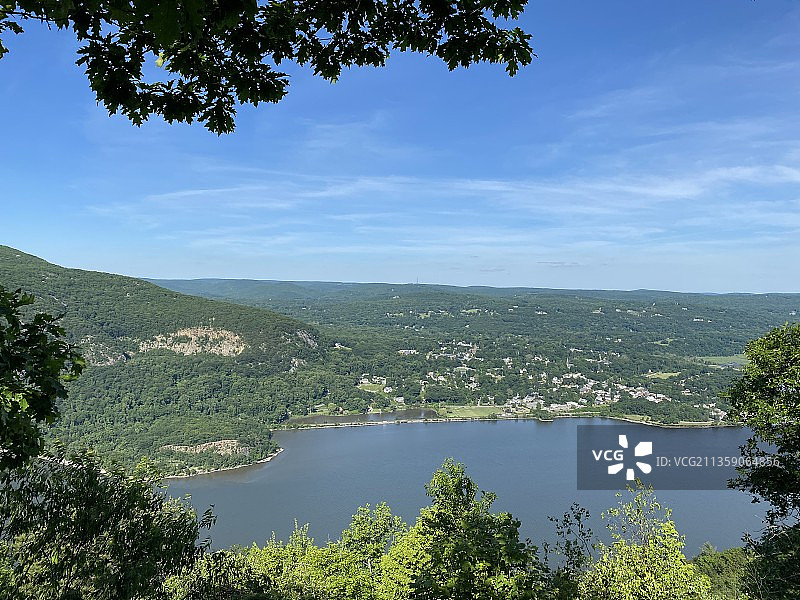 天空映衬下的湖景图片素材