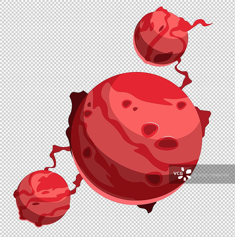 卡通红色血球元素图片素材
